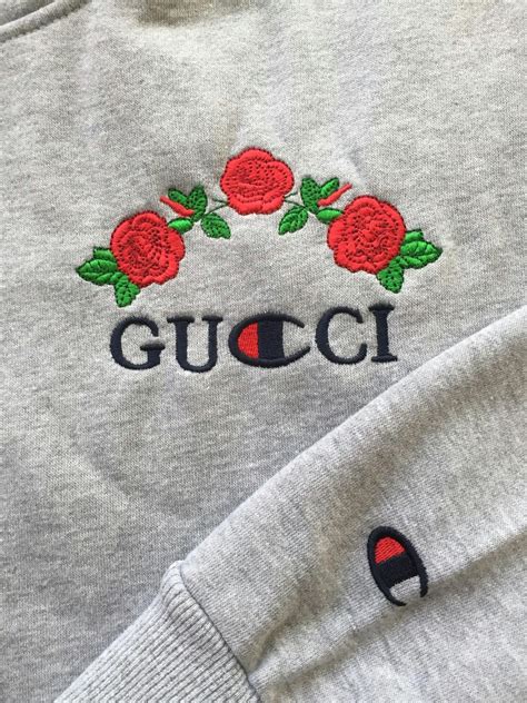 gucci x champion hoodie grailed|Gucci hoodie reflective.